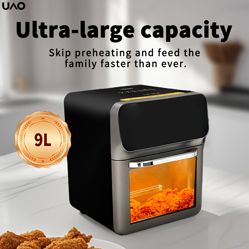 Yevropa standarti bo'yicha uy uchun havo fritüri, sensor paneli va vizual oynasi bilan, turli xil ovqatlarni grill qilish uchun ideal.