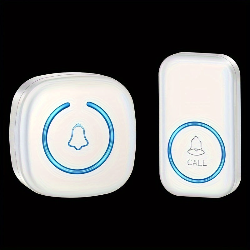 Simsiz eshik qo'ng'irog'i to'plami 1 to'plamni o'z ichiga oladi, 304.8 metr masofaga, 60 ta qo'ng'iroq, LED yoritish va klassik tugma.