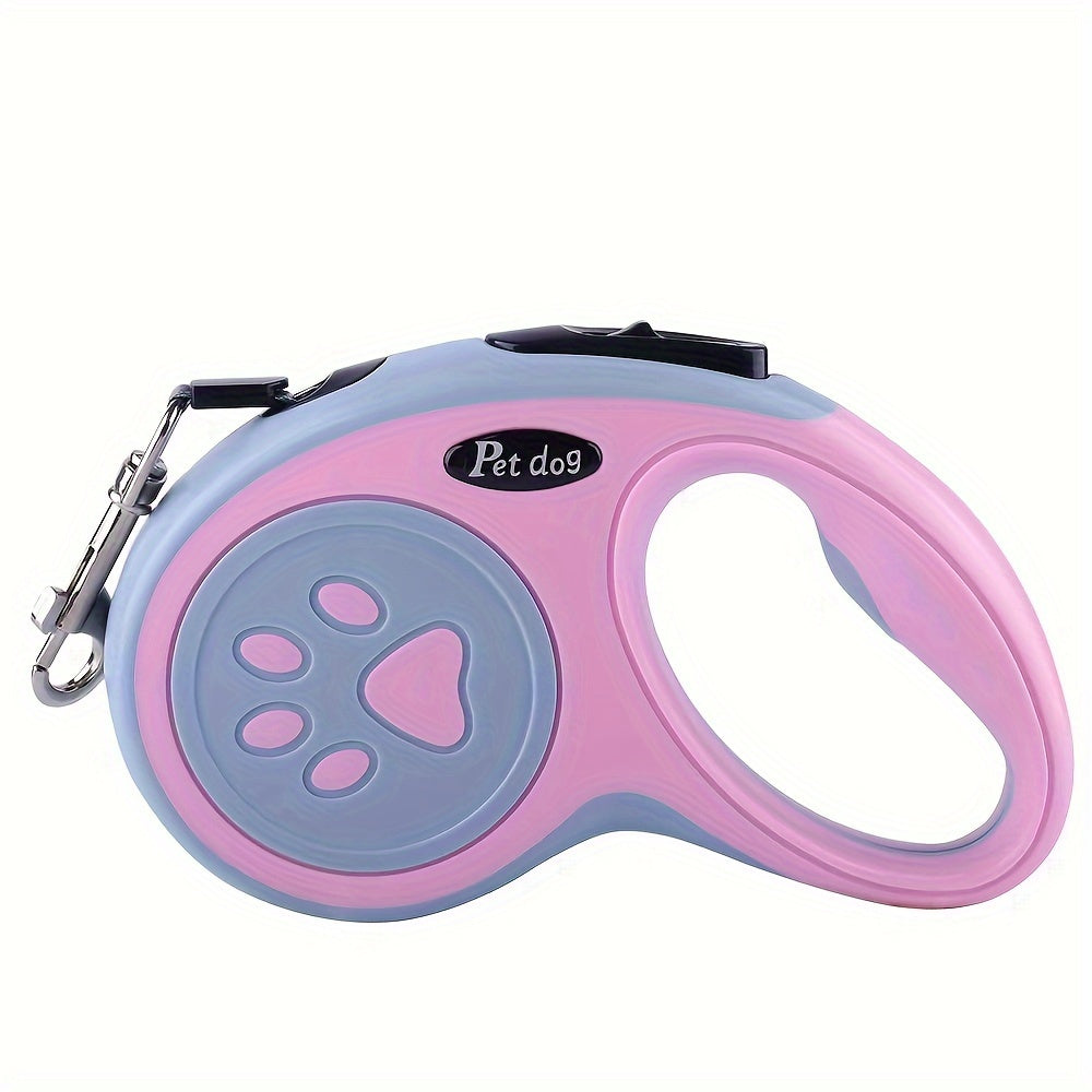Nylon Retractable Dog Leash with One-Button Control for Small and Medium Pets