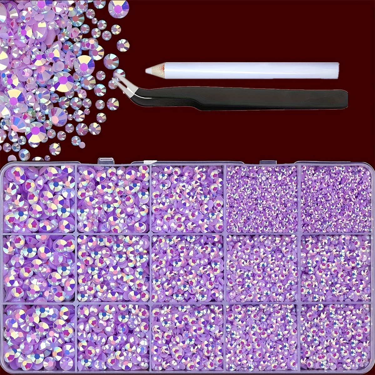 16,000 Flatback Crystal Gems Set 2-6mm for DIY Crafts Clothing Embellishments