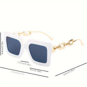 Oversized Square Sunglasses Women Chain Detail Vacation Beach Party