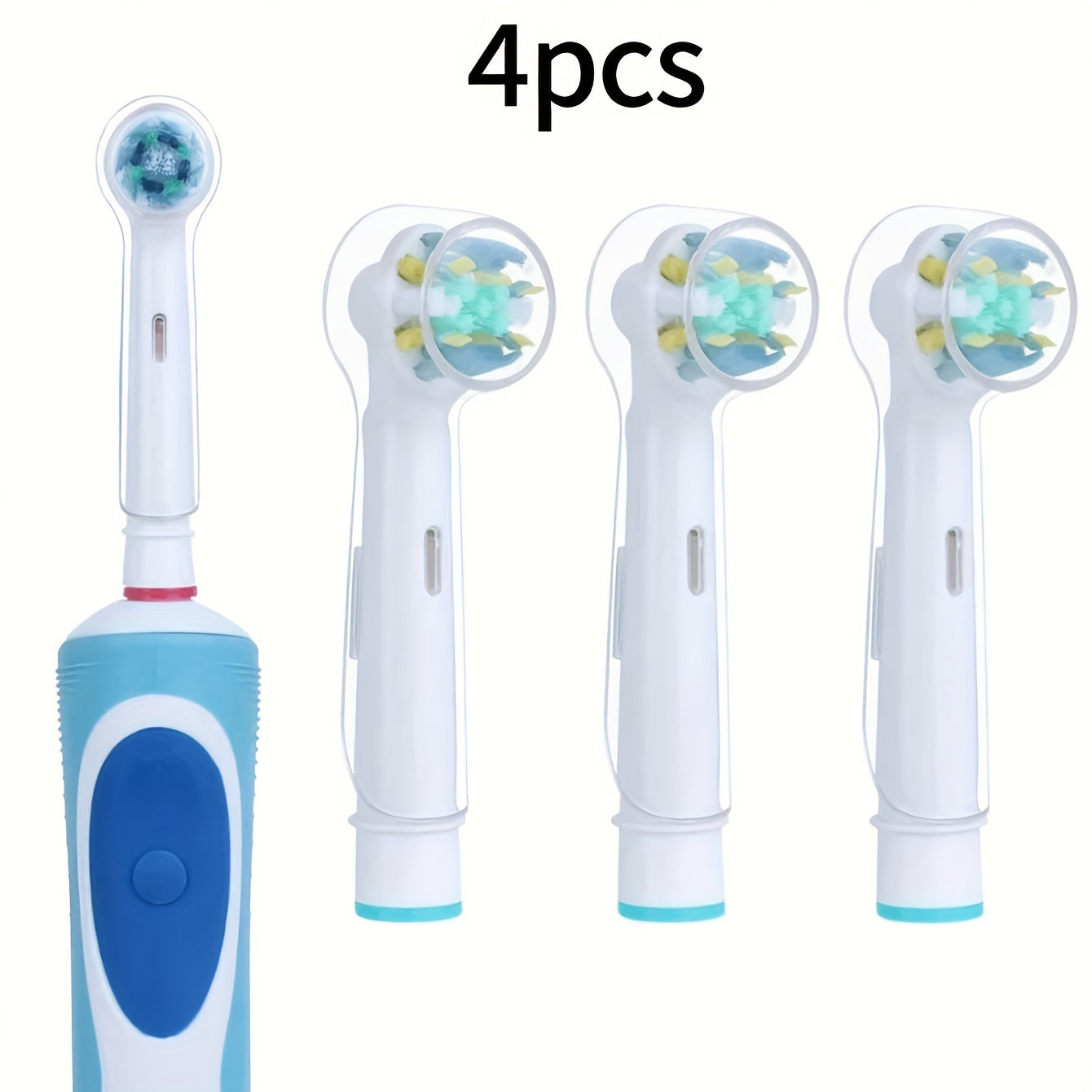 4 dona qayta ishlatiladigan tish cho'tkasi boshlarini yopadigan sayohat qutisi changdan himoya qiluvchi