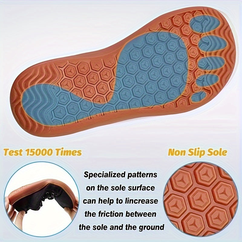 Unisex Wide Toe Trekking Shoes Breathable Mesh Rubber Sole Casual Outdoor Hiking