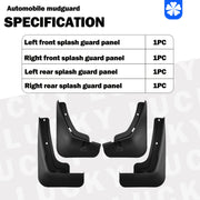 Front Rear Black Mud Flap Set for SUV 4 Pieces with Hardware