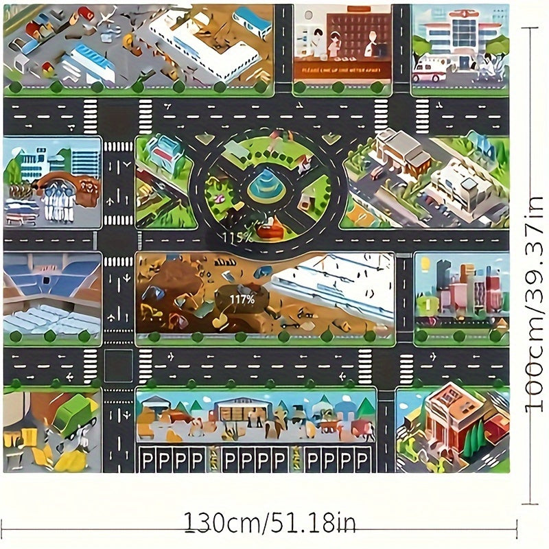 City-Themed Game Mat Waterproof Textile for Traffic and Epidemic Prevention Engineering