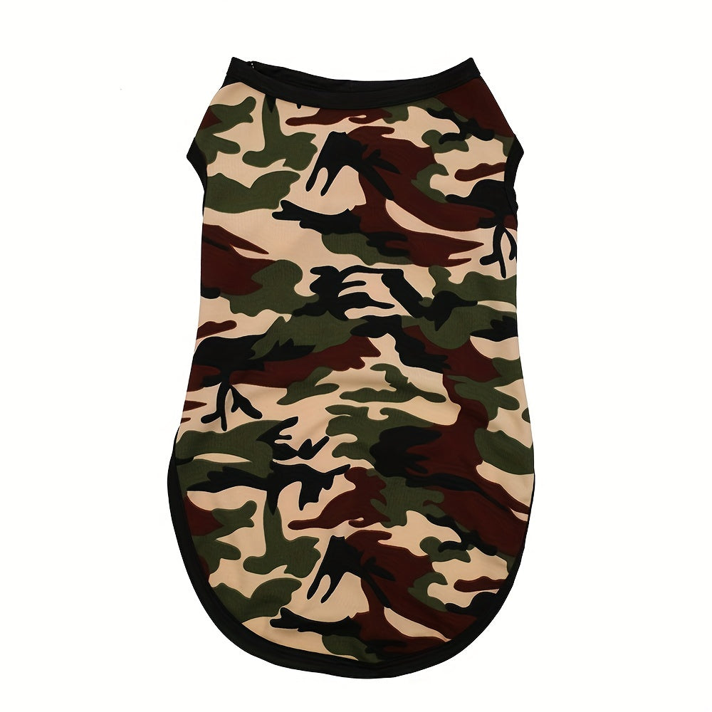 Camouflage Print Dog Vest for Small and Medium Pets Pullover Polyester