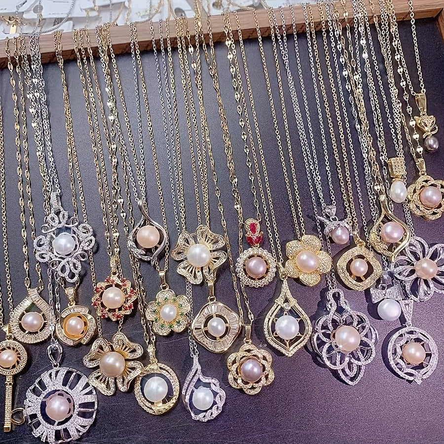 10-Piece Freshwater Pearl Pendant Necklace Set for Women Wedding Jewelry