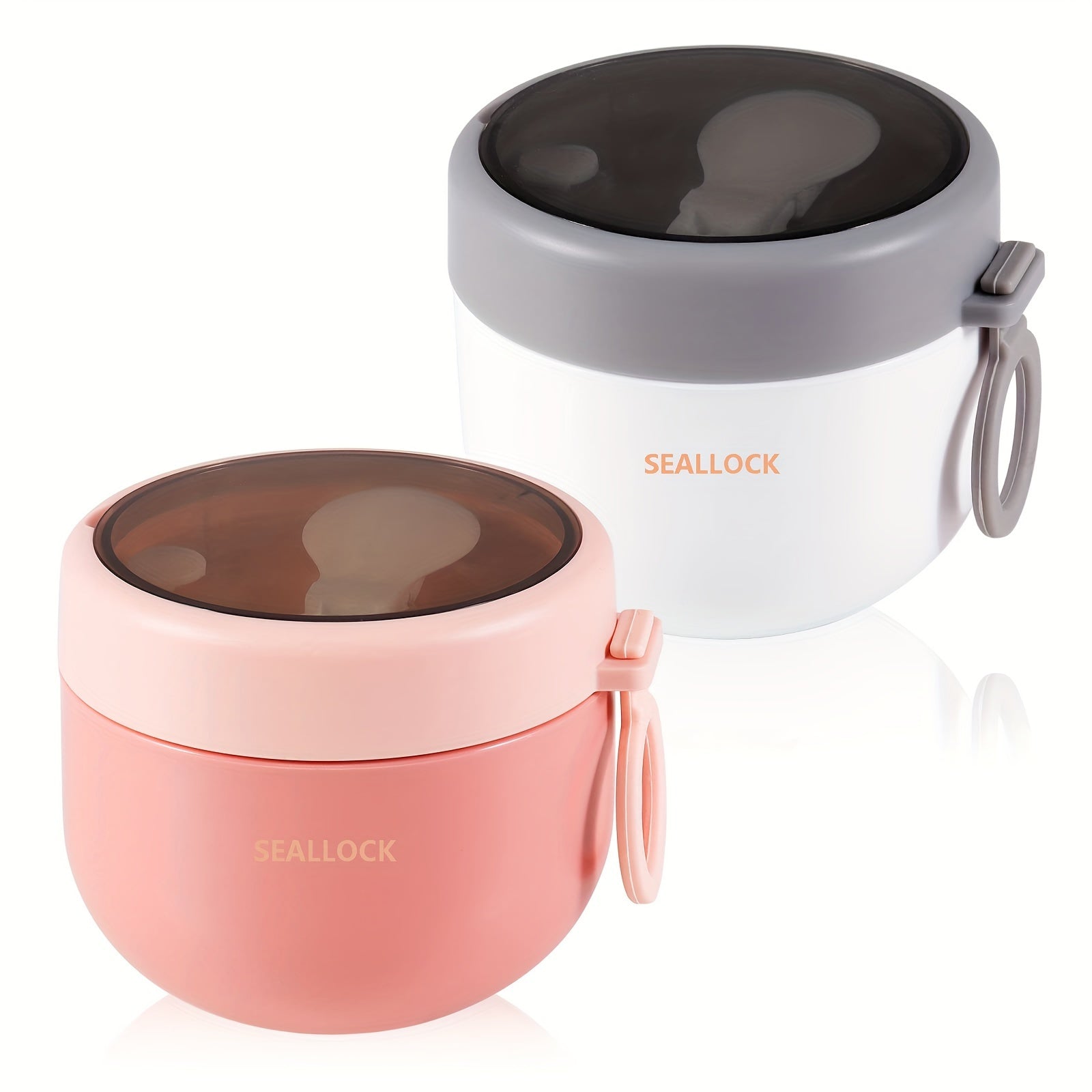 Contenedores de almacenamiento de plástico a prueba de fugas de 20 oz para avena y yogur con tapas y cuchara