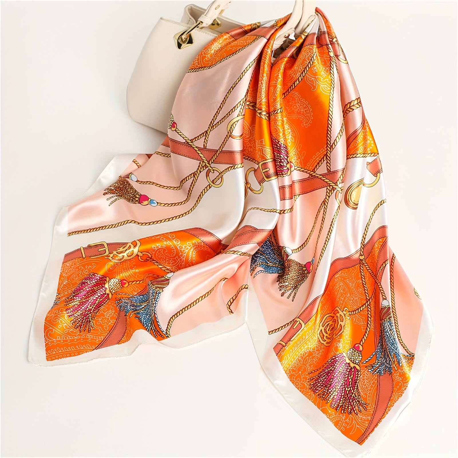 Women's 35.4-Inch Square Printed Scarf for Sun Protection Windproof and Stylish Accessories