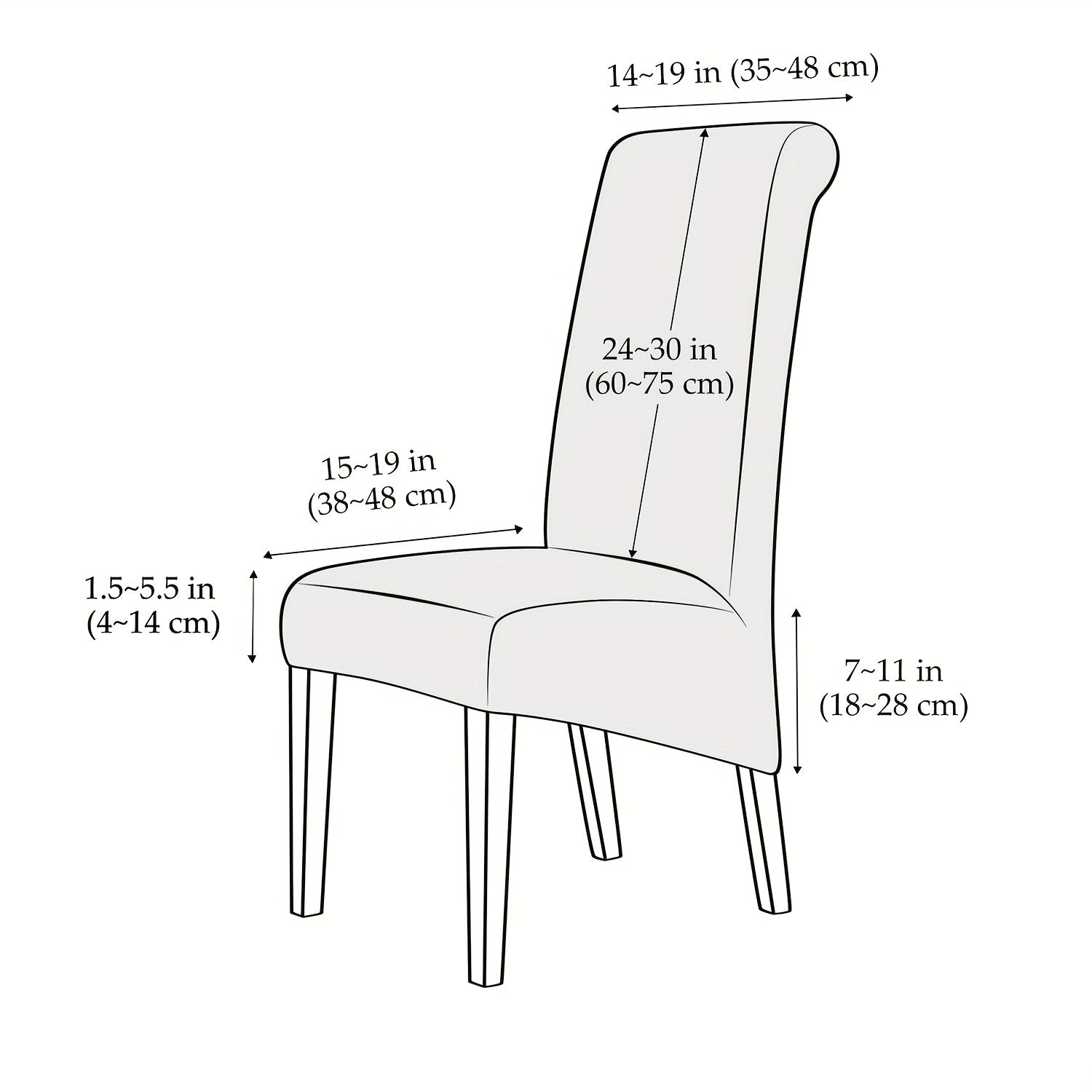 Water Resistant Elastic Dining Chair Slipcover for Large Chairs Spill-Proof for Dining Room Weddings Ceremonies Banquets