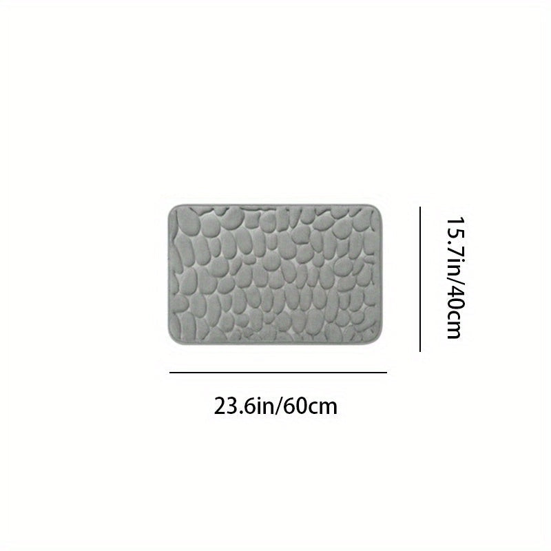 Conjunto de alfombrillas de baño antideslizantes en relieve con espuma viscoelástica, absorbentes y de secado rápido