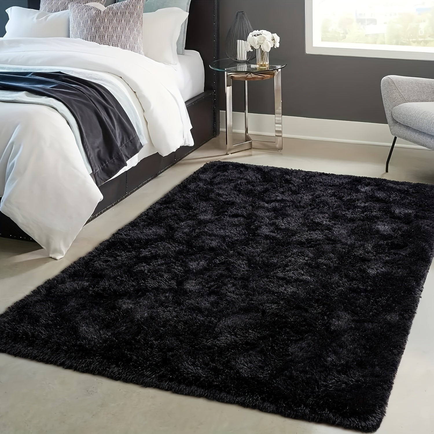 Soft Shaggy Carpet for Living Room Bedroom Hallway, Easy to Maintain