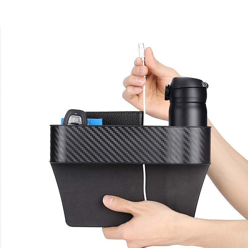 Kirish uchun stul uchun avtomobil o'rindig'i tashkilotchisi, stakan tutqichli, ABS saqlash qutisi konsol yonida