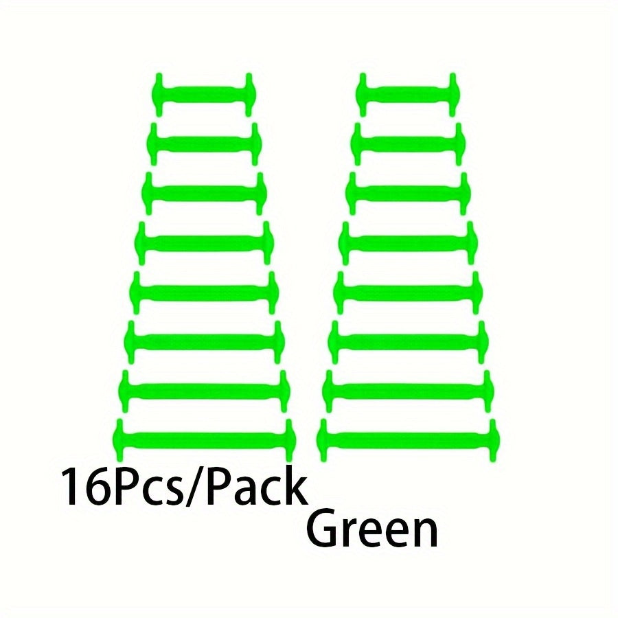 16 Pcs Silicone Elastic No-Tie Shoelaces Waterproof Stain-Resistant for Sneakers