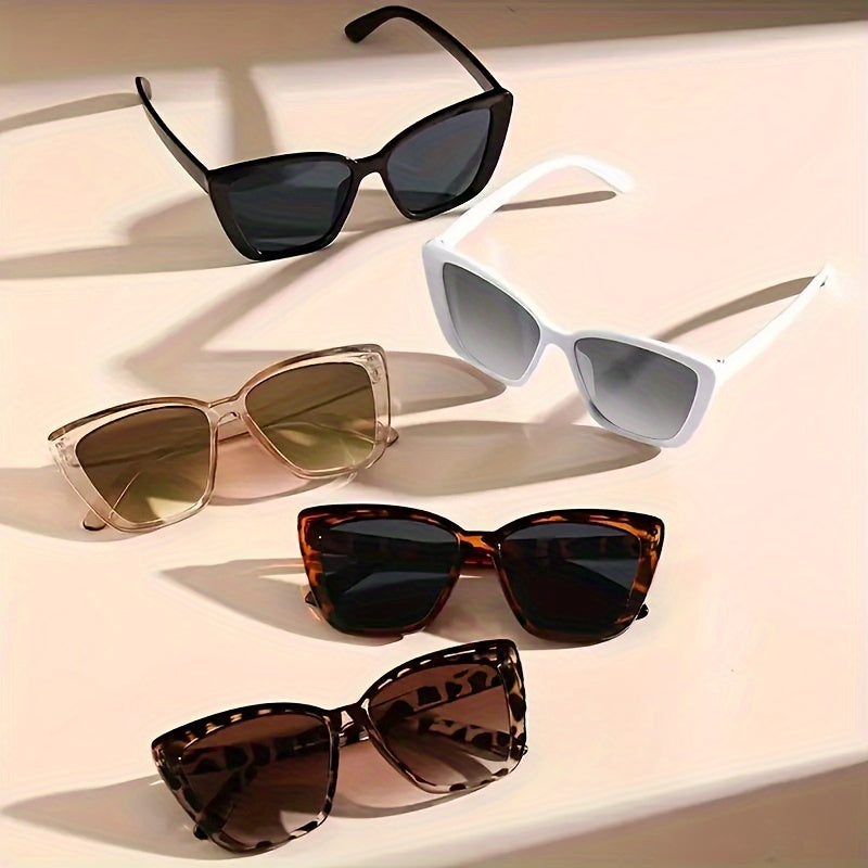 5-Pack Unisex Cat Eye Glasses Polycarbonate Frame Decor Casual Wear