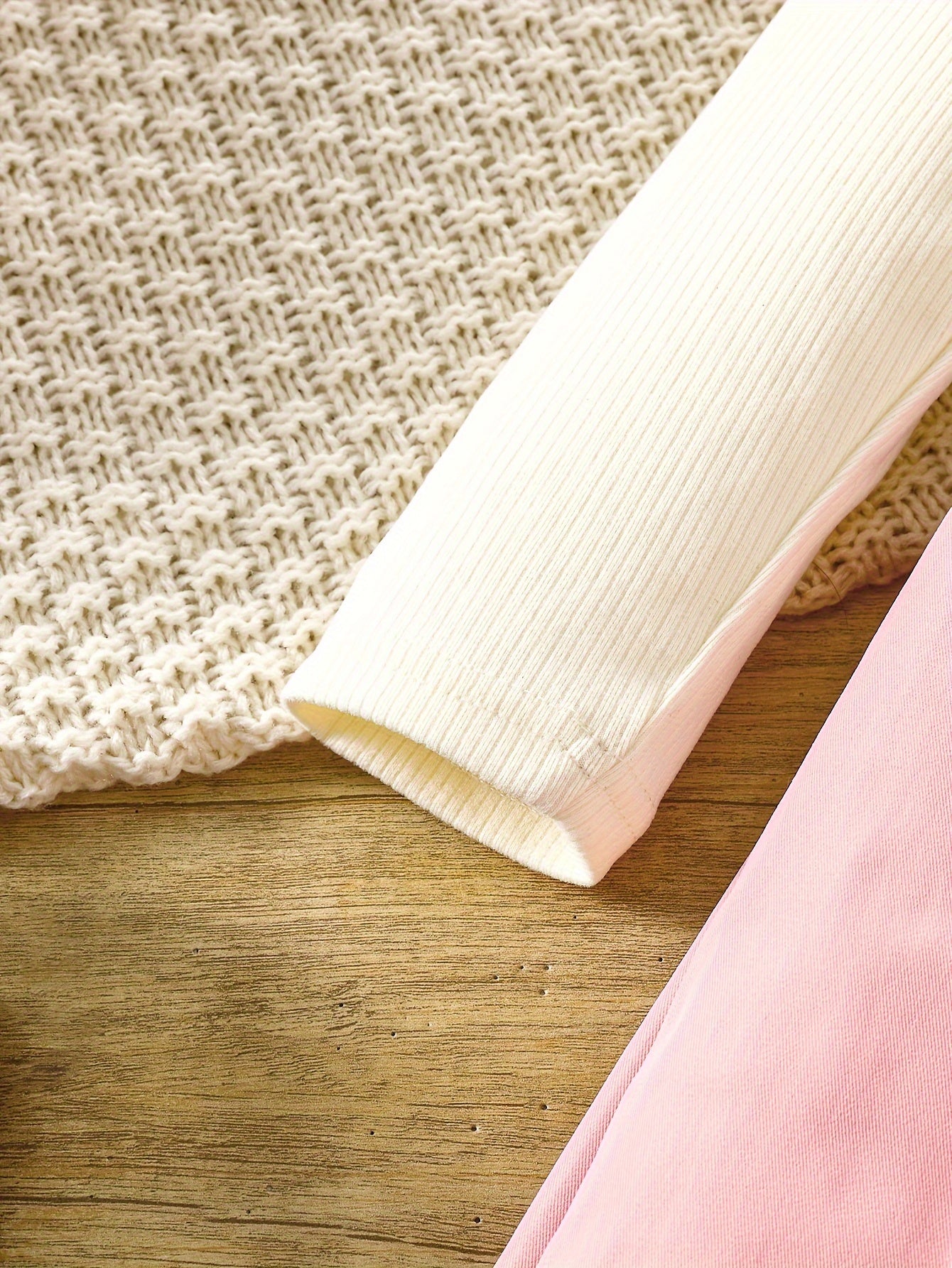 Girls' Casual Outfit Set Sleeveless Vest Long Sleeve Top Wide Leg Pants Spring Fall