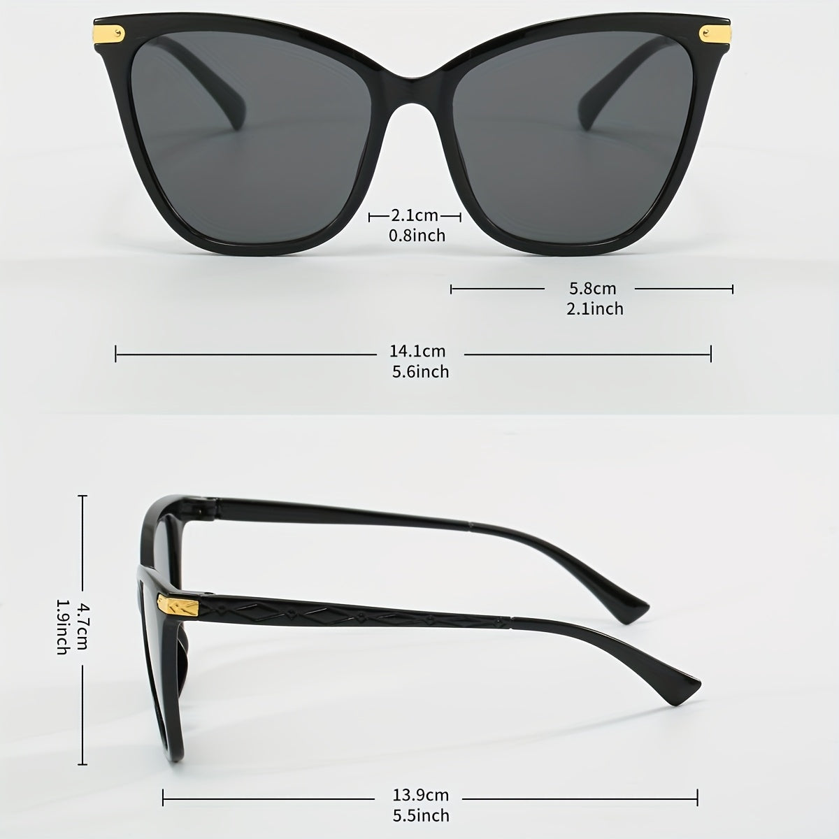 Gafas de moda estilo cat eye bohemio para mujer, montura de policarbonato, conjunto decorativo de 1-3