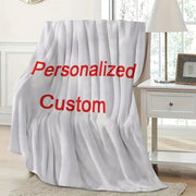 Personalized Flannel Fleece Blanket 1pc Custom Number Soft Warm for Bed Sofa Travel