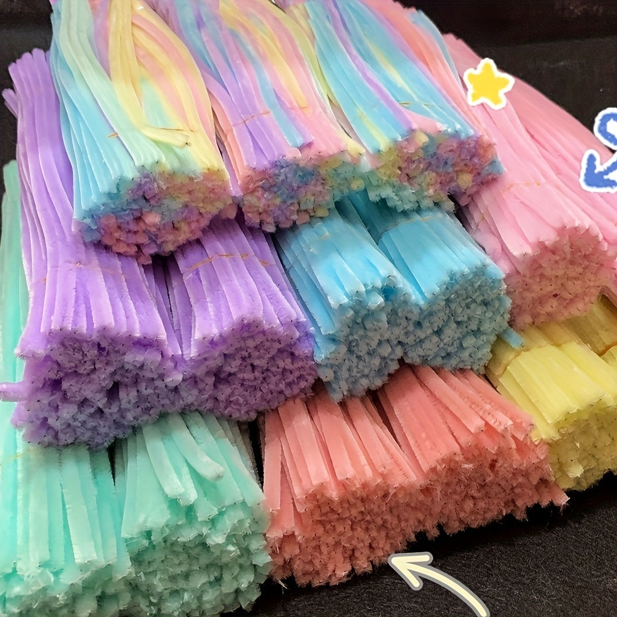 100 Pieces Multicolor Nylon Twist Stick Hair Accessories for DIY Hair Styling