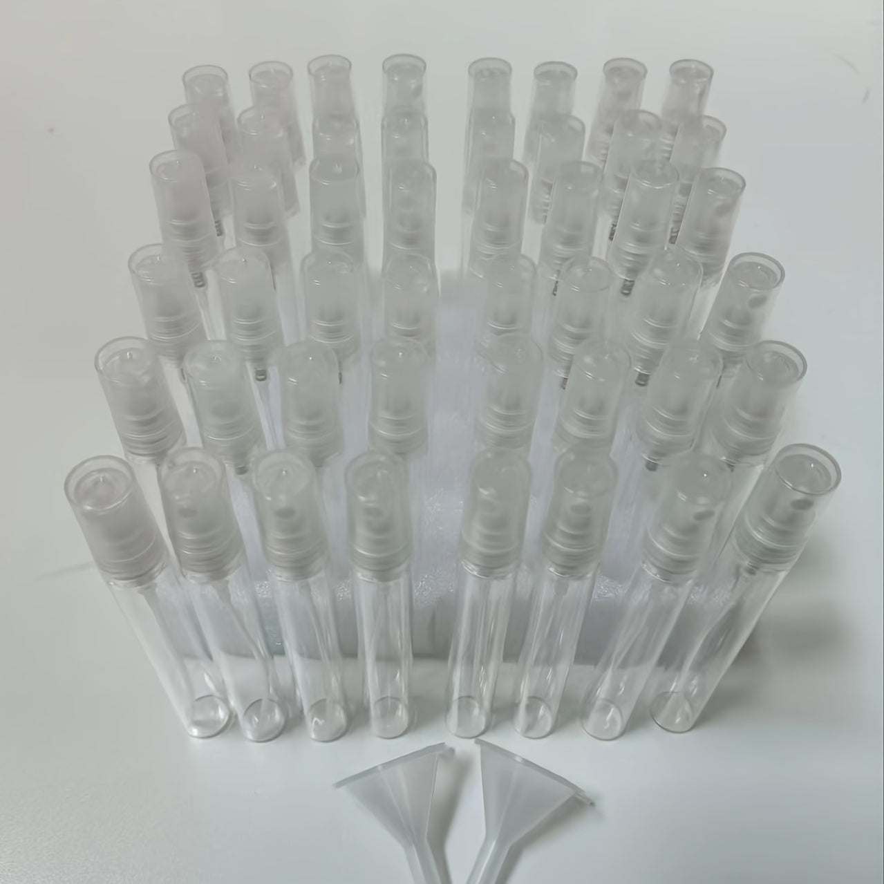 48 Pack Mini 10ml Glass Travel Spray Bottles Black and Transparent for Perfume Essential Oils