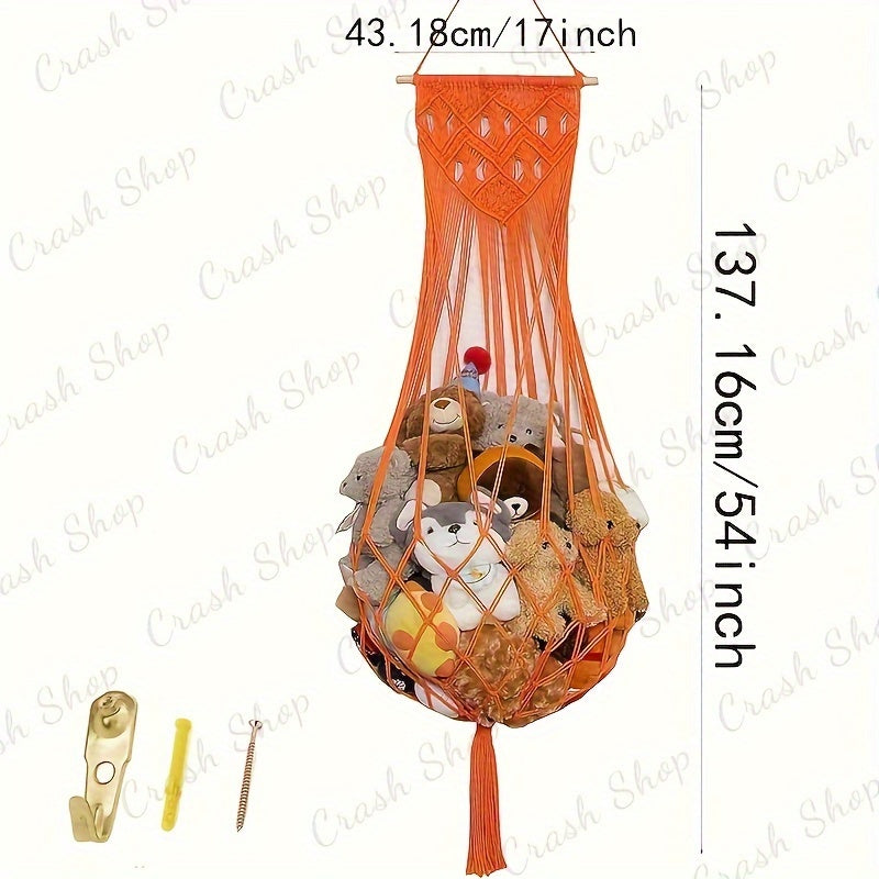 Red de almacenamiento para animales de peluche para guardería infantil, organizador de juguetes, estante para peluches, espacioso y fácil de montar