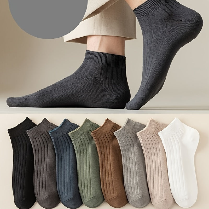 Set de 5 calcetines cortos para hombre, transpirables y que absorben la humedad, de poliéster y spandex, verano