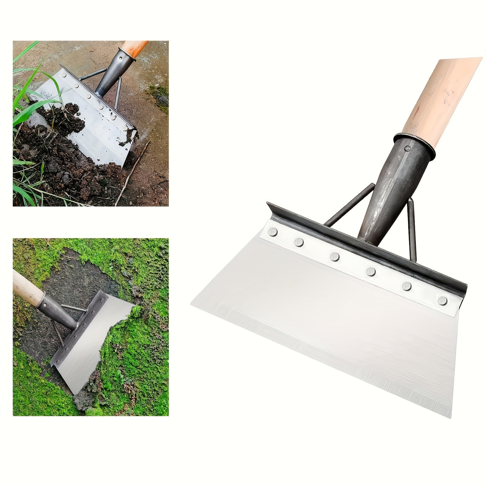Stainless Steel Garden Shovel for Weeding and Cleaning, Ergonomic Handle Not Included