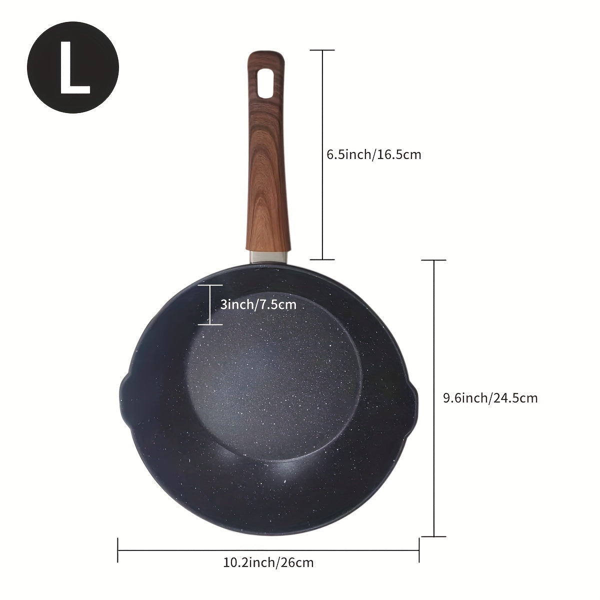 Cast Iron Cookware Black Mica Coated Multipurpose Pot 19.56cm