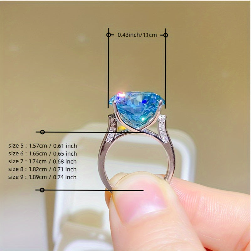 5 Carat D Color Moissanite Engagement Ring Sterling Silver Radiant Cut Jewelry