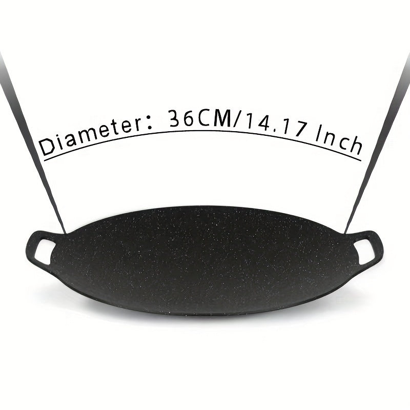 Топ-продажа: Универсальная чугунная сковорода с двумя ручками - антипригарная круглая сковорода для блинов, оберток, гриля и не только - идеальна для домашних блюд и профессиональных кулинарных шедевров, подходит для роти, крепов и обжаривания мяса.