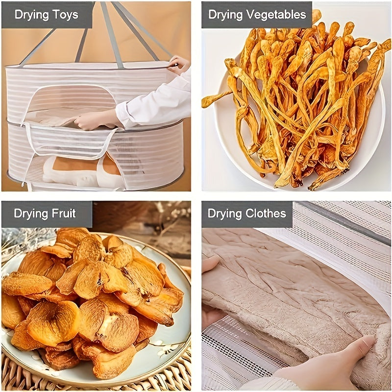 Foldable Mesh Drying Rack for Fish, Shrimp, Produce, Herbs, 1-3 Layers