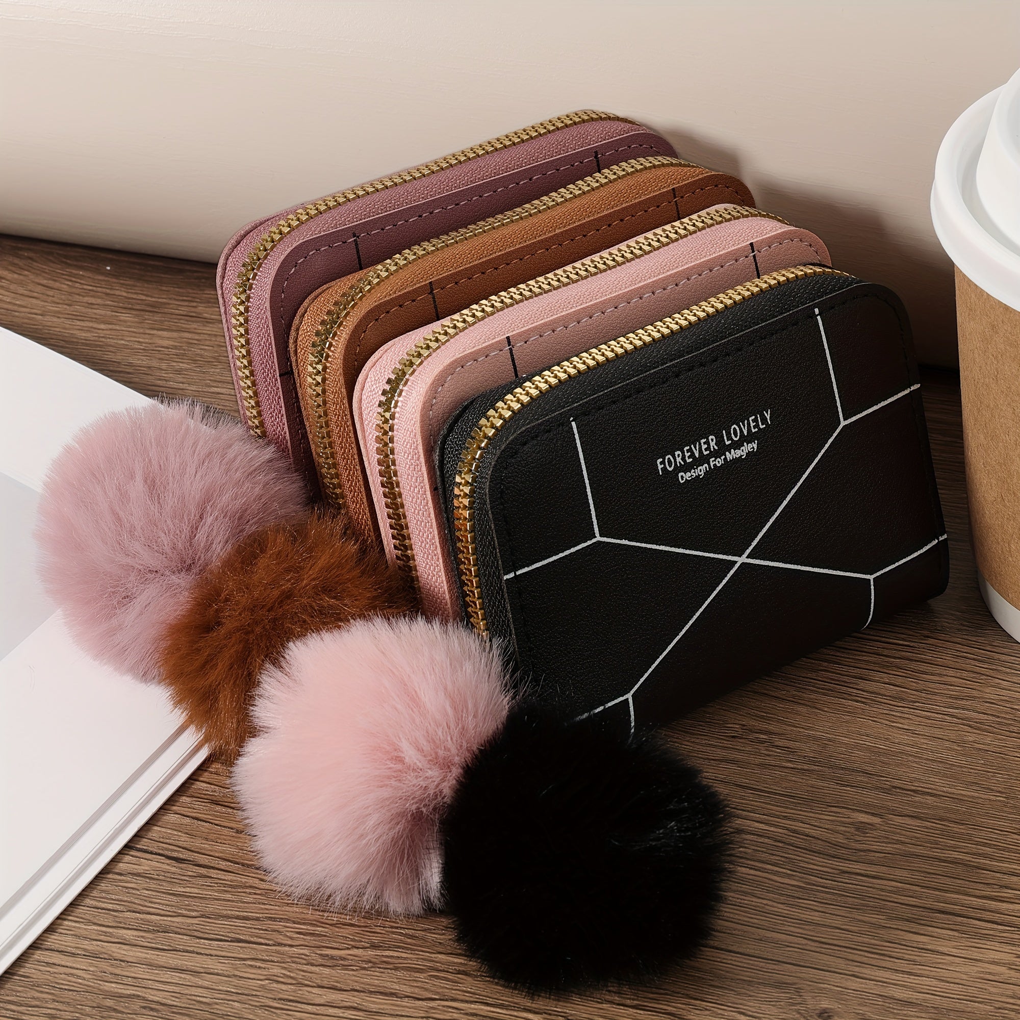 Zippered Wallet for Coins and Cards Lightweight Nylon Lined Casual Purse