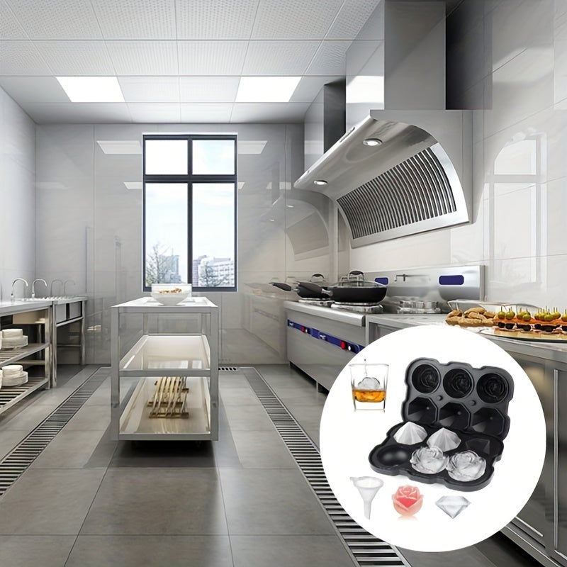 Silicone Ice Cube Mold Diamond Rose Shape for Bar and Office Use