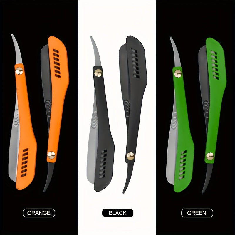 Herramienta de afeitado manual retro con hoja reemplazable para barba plegable para hombre