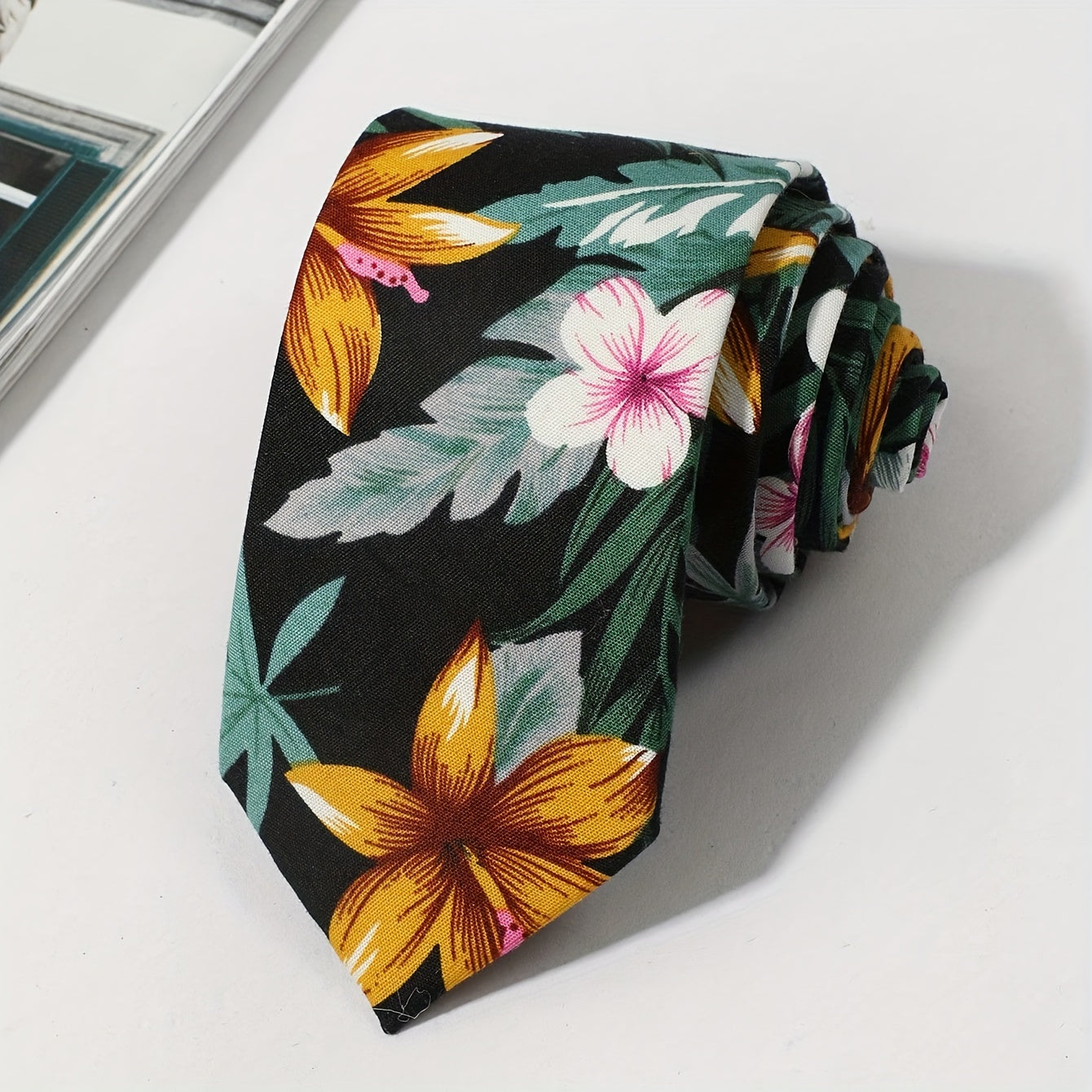 Men's Floral Print Party Tie for Formal Occasions
