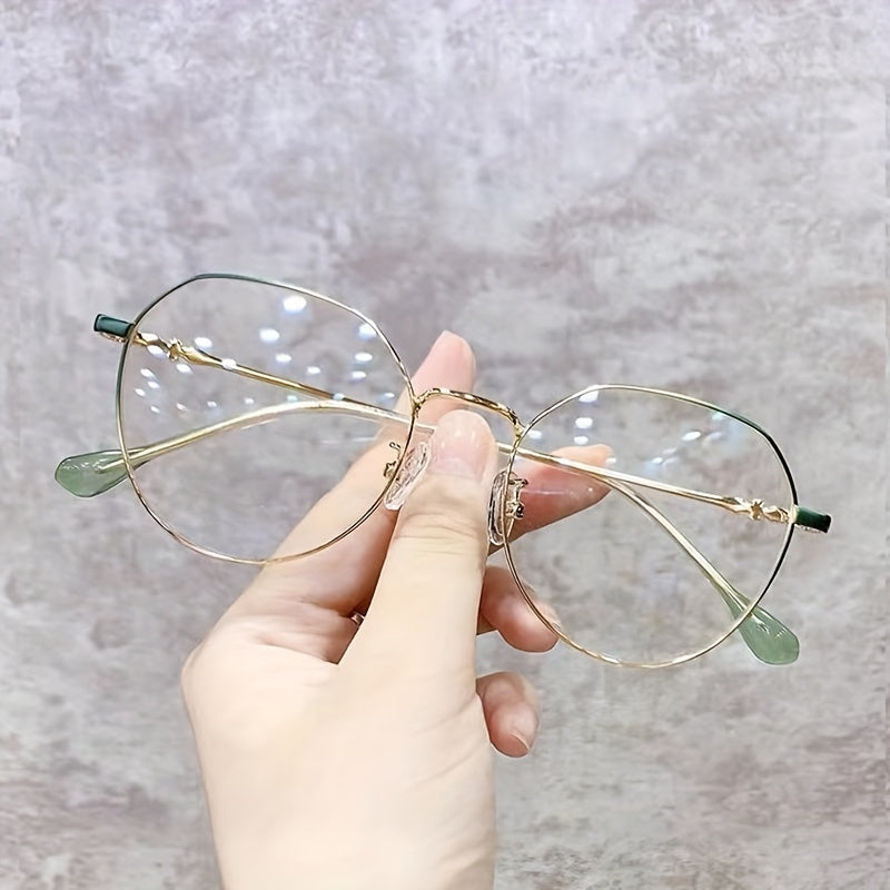 Color-Changing Gold Eyeglass Frames for Women Stylish Streetwear Accessories