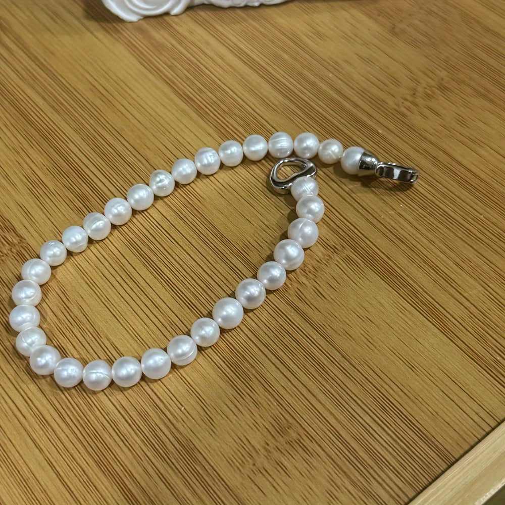 Freshwater Pearl Bracelet and Necklace Set for Women Elegant Classic Jewelry Gift