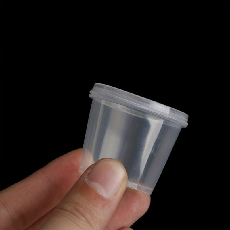 100 Pack Clear Plastic Disposable Sauce Containers with Lids for Condiments