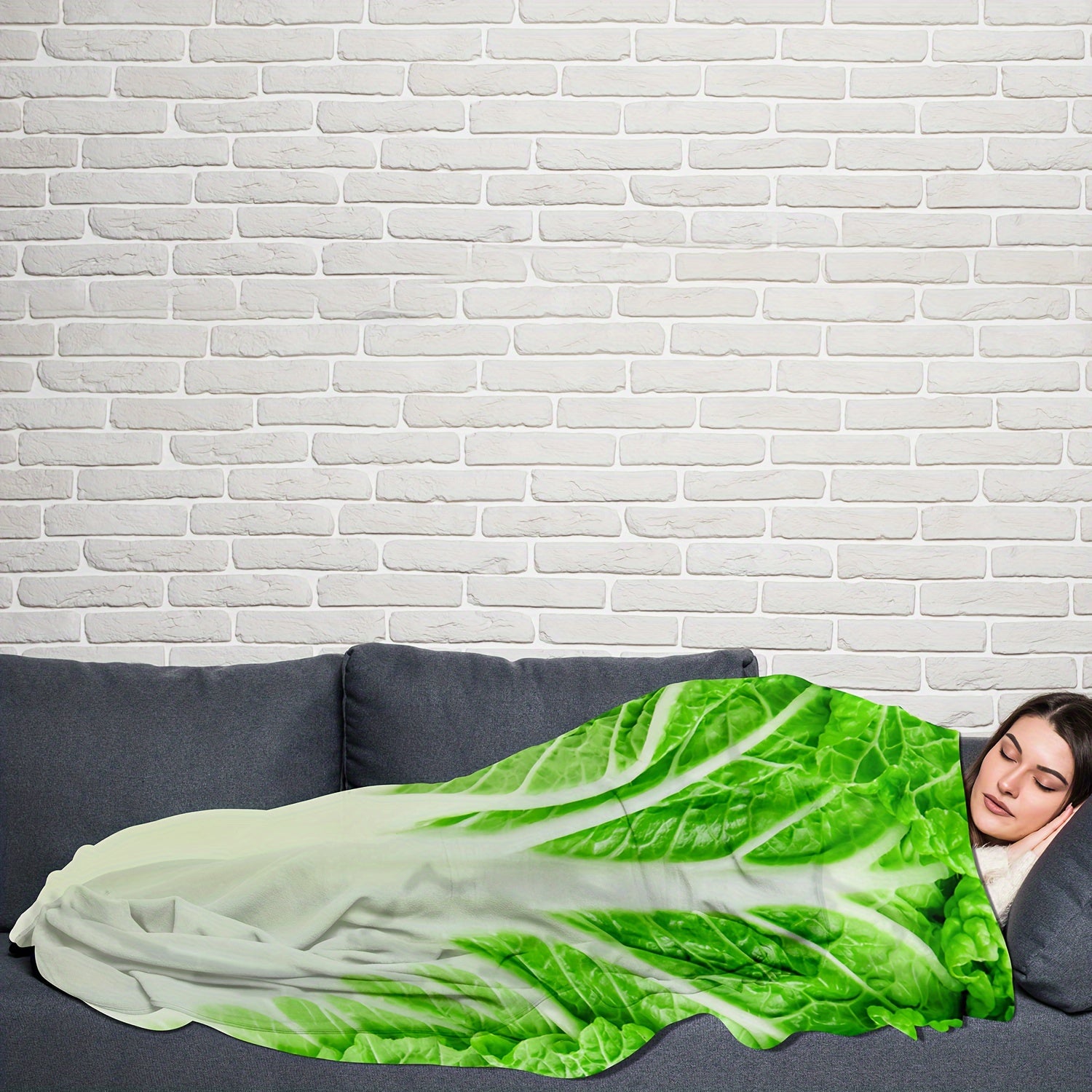 Vegetable Print Throw Blanket Soft Cozy All-Season Bed Couch Decor