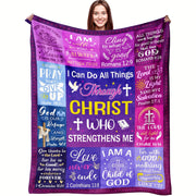 Christian Religious Blanket for Women Flannel Bible Verse Prayer Spiritual Faith Cozy Sofa Throw