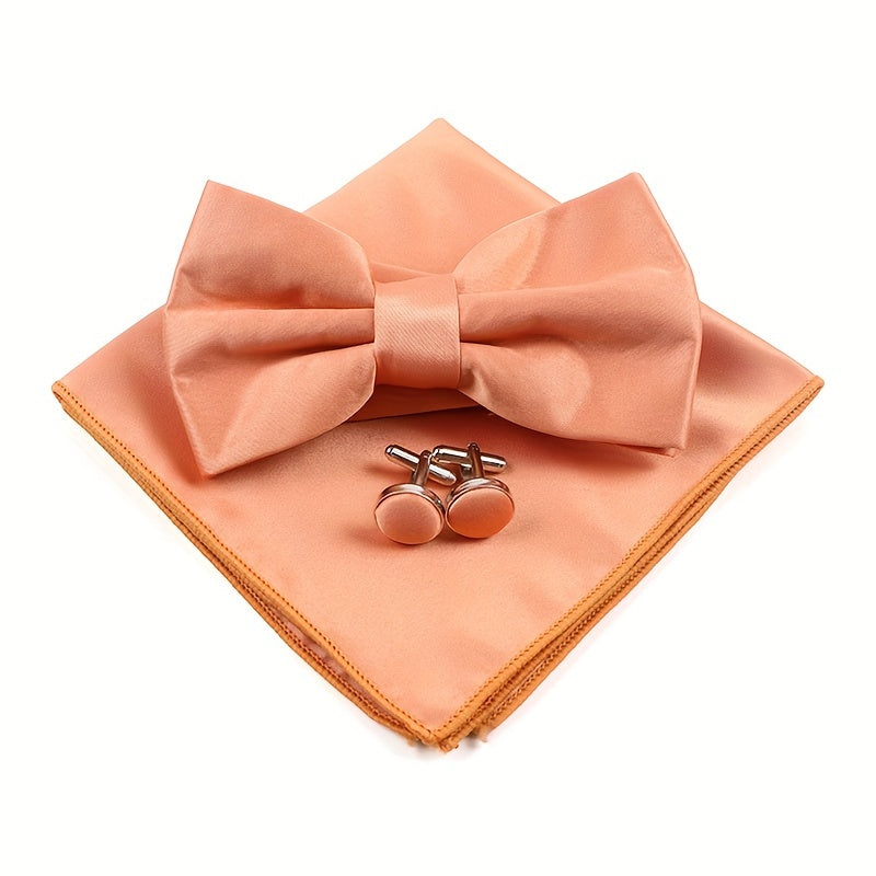 Мужской набор аксессуаров: квадратный шарф, бабочка, запонки, свадебный подарок