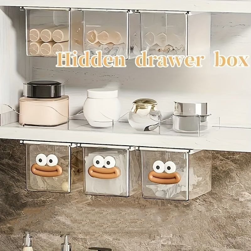 Waterproof Plastic Under-Mirror Organizer for Bathroom and Kitchen Storage