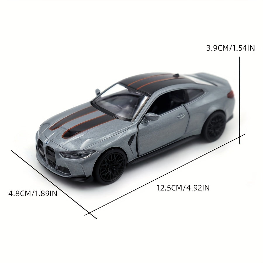 1:36 Scale Alloy Die-Cast BMW M4 CSL Sports Car Model Pull-Back Toy for Boys