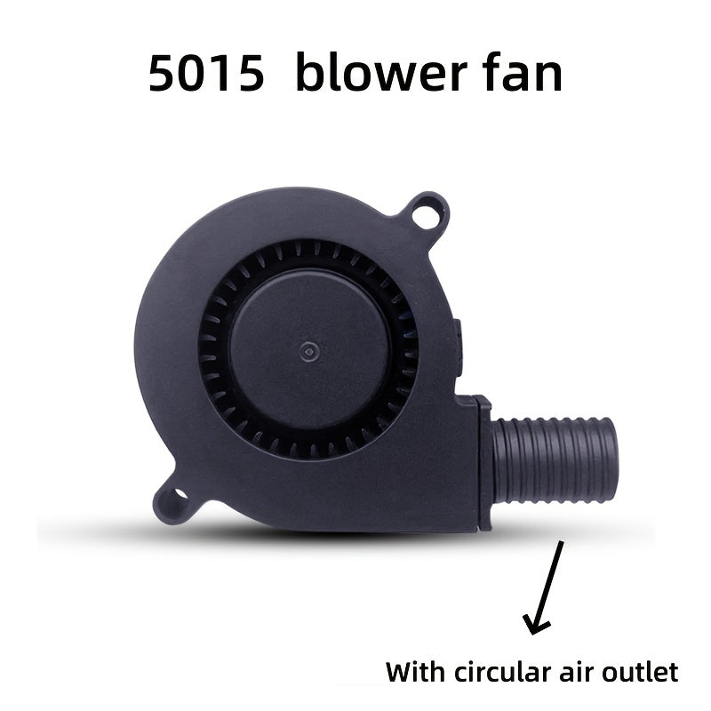 Mini Blower Fan 5015 USB Powered Silent Turbo Circular Air Outlet Black Plastic Compact