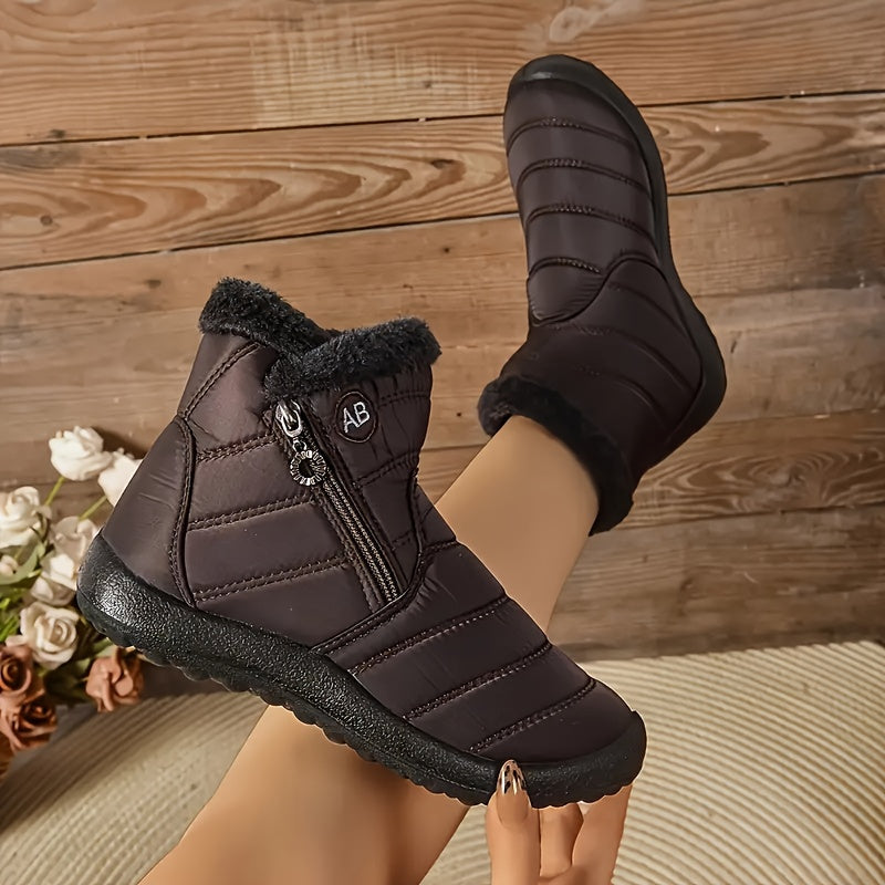 Women's Winter Slip-On Loafers with Plush Fleece Lining Non-Slip Short Boots