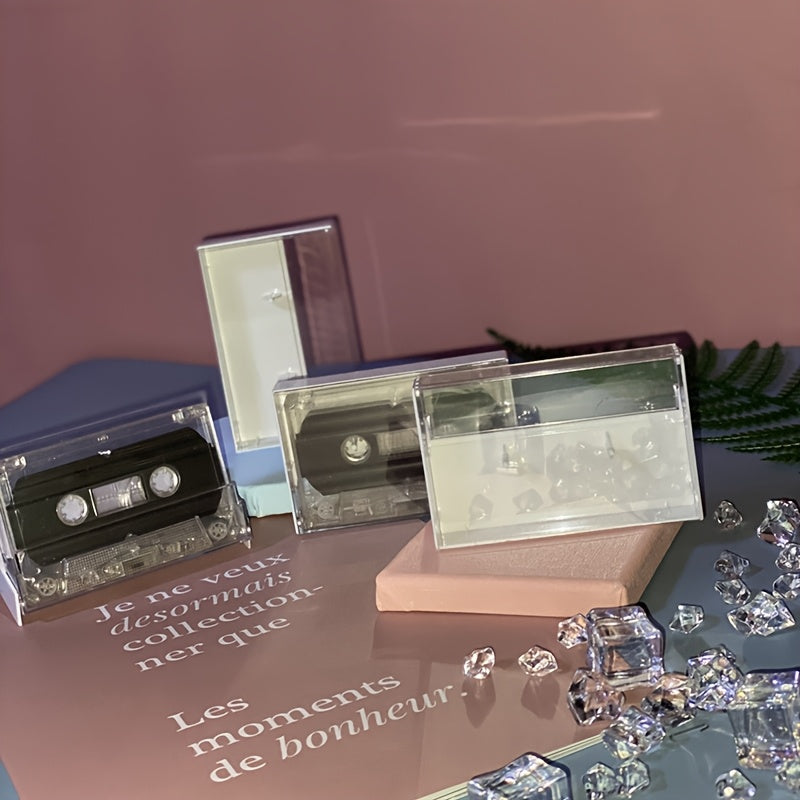 Transparent Plastic Cassette Case Holds 1 Recordable Blank Tape