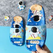 Kids Casual Cartoon Spaceman Slippers Non-Slip Lightweight Indoor Vacation Shoes