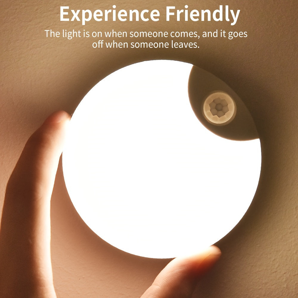 LED Night Light Motion Sensor USB Rechargeable Warm White and White Light for Bedroom Living Room Hallway Bathroom