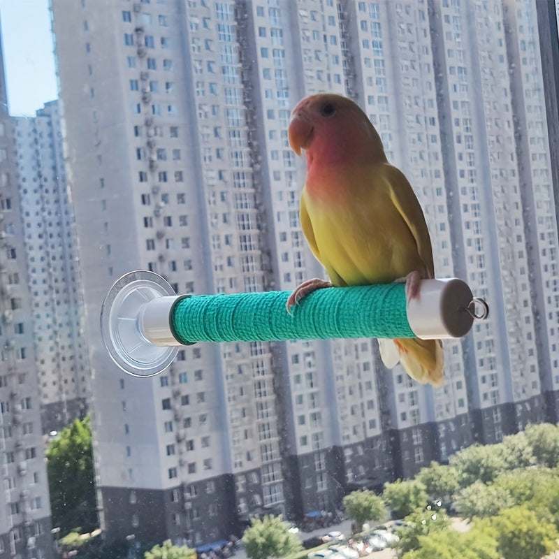 Rang-barang parrot qush uchun tishli va almashtiriladigan bandaj bilan suzuvchi shisha asos