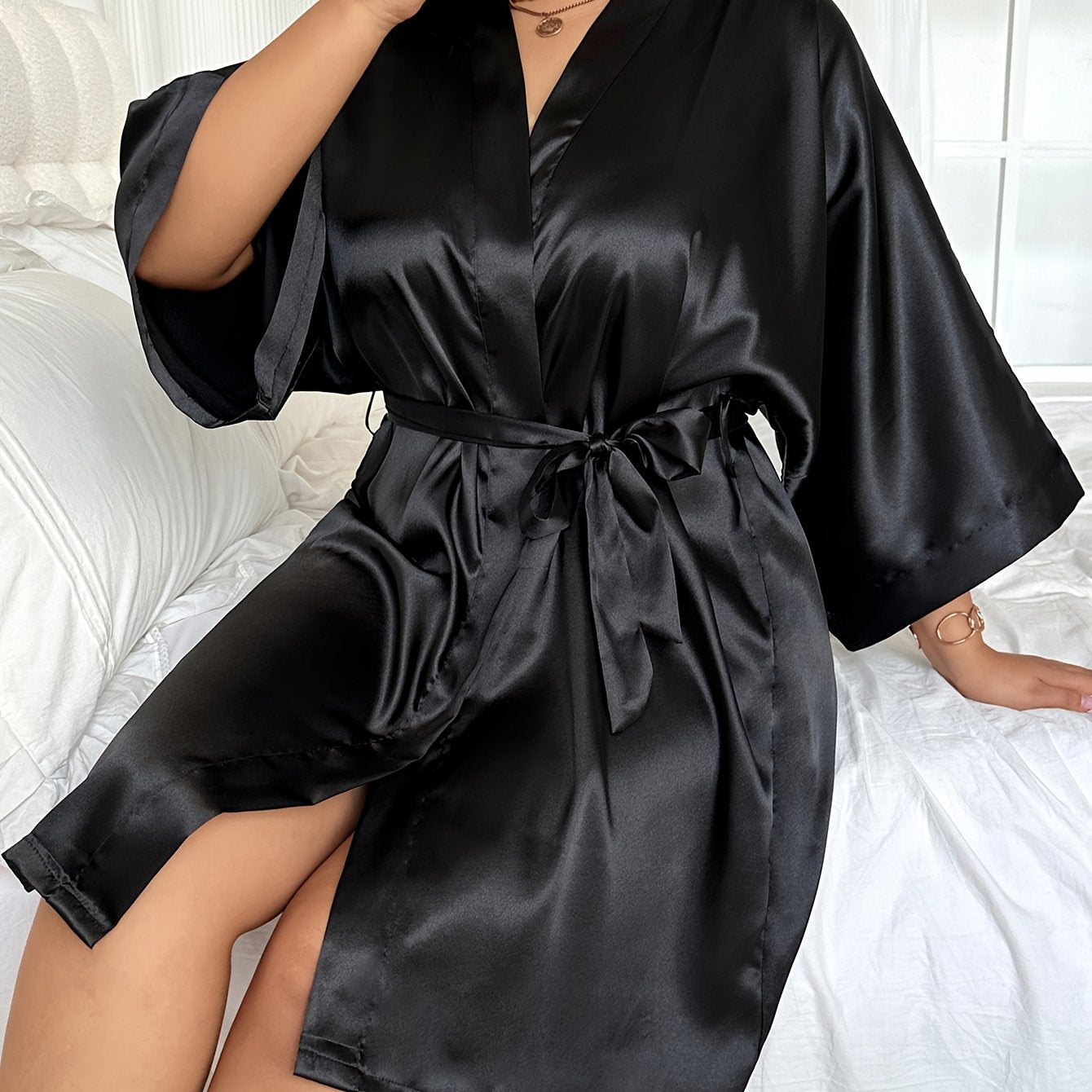 Women's Pink Valentine’s Day Robe Four-Season Comfortable Bathrobe Plus Size